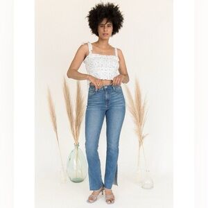 Just Black Denim Side-Slit Straight High Rise Jeans